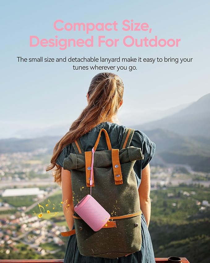 Portable Bluetooth Speaker Valentines Gifts For Him: Powerful Crystal Clear Sound/Romantic Light/IPX5 Waterproof/All Day Playtime/BT 5.3/TWS Paring,Small Wireless Speaker for Outdoor|Travel|Date Night