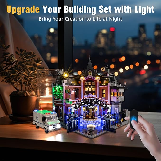 BrickSoul Light Up Kit Compatible with Lego 76300 Arkham Asylum Building Set | Upgrade Touch Control & Adjustment Lighting Mode & Hidden Cable Tech | Easy Install(76300 Set NOT Included)