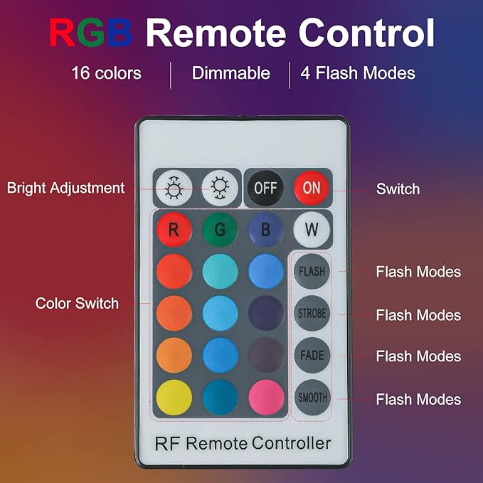 RGB Wall Sconces Set of 2, LED Lights for Room Decor 16 Colors, 6000mAh Battery Operated Wall Sconce, Rechargeable Remote Control Dimmable Cordless Wall Lights for Bedroom Living Room