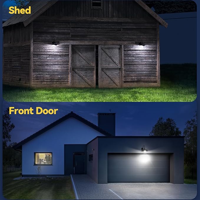 APONUO Solar Wall Lights Outdoor with 3 Lighting Modes & Motion Sensor, IP65 Waterproof, Rustic Vintage Gooseneck Solar Wall Light Decor for Barn, Wall, Porch, Farmhouse