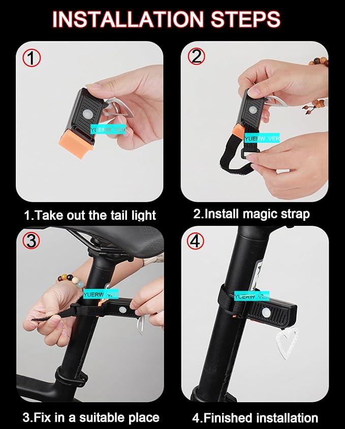 Rechargeable Bike Tail Light LED Bicycle Rear Light Cycling Night Essential Bright Seat Back Safety Lamp 5 Modes Warning Waterproof Flash MTB Light for Men Women Kids