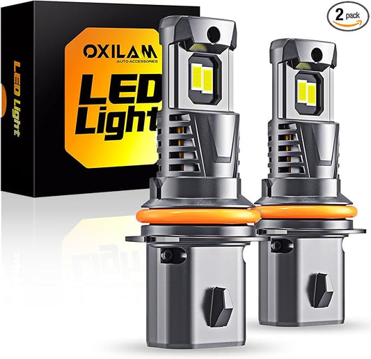 OXILAM 9007 LED Bulbs, 1000% Brighter Ultra-Bright, 3 Min Quick Install, Wireless Plug and Play, 20 Years Lifespan, No Flicker, 99% Compatibility, Pack of 2