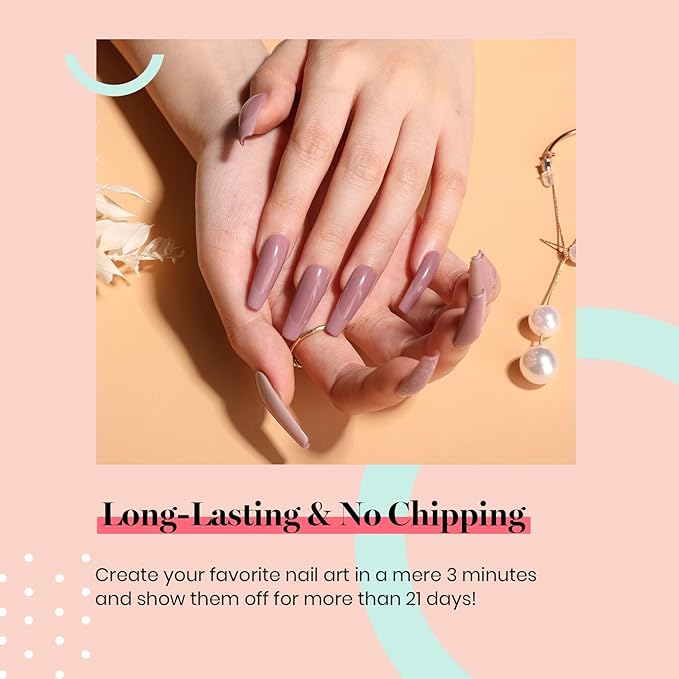 Beetles Grey Purple Gel Polish - 15ml Nude Angelina Grey Purple Gel Polish, Spring Soak Off UV LED Lamp Nail Art Salon DIY Design at Home Manicure Gifts for Women