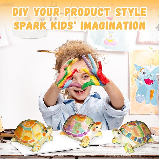 Paint Your Own Turtle Lamp Kit, Arts and Crafts for Kids Ages 8-12, Arts and Crafts for Kids 4-6, DIY Turtle Gifts for 10 Year Old Girl, Art Supplies for Girls Boys Birthday Ages 3 4 5 6 7 8 9 10 11+