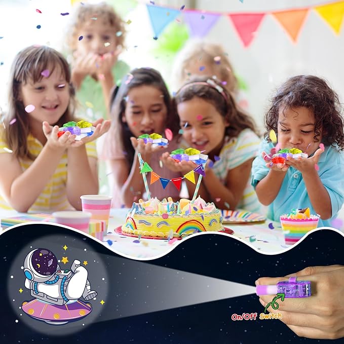 36Pcs Outer Space LED Finger Lights Space Party Favors Glow in the Dark Light Up Finger Lights Galaxy Themed Toys Bulk for Astronaut Birthday Party Goodie Bag Stuffer Birthday Gifts Classroom Prize