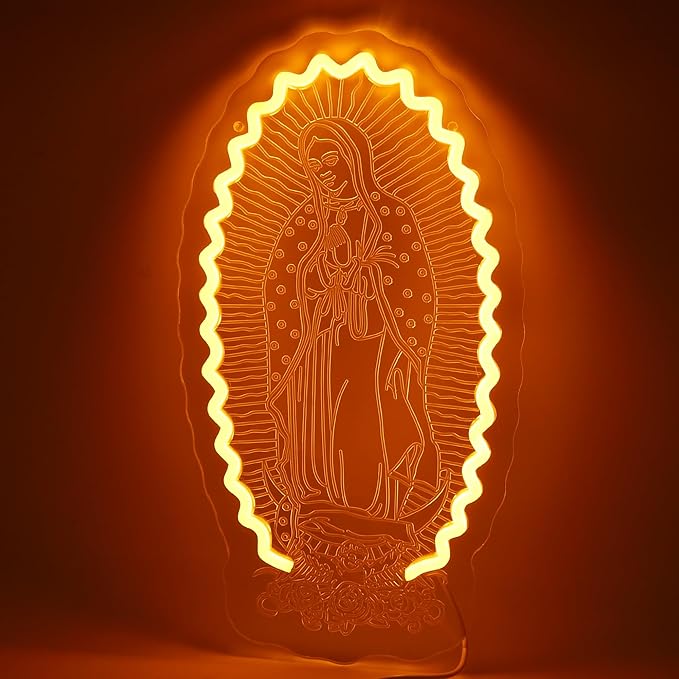 Mary Virgin of Guadalupe Neon Sign Our Lady of Guadalupe Led Light Up Sign For Prayer Room Wall Decor Gifts