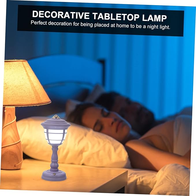 NUOBESTY Vintage USB Rechargeable Table Lamp with Level Dimming Retro Nightstand Light for Bedroom Compact Decorative Household Lantern Creative Ambient Lighting for Home Office
