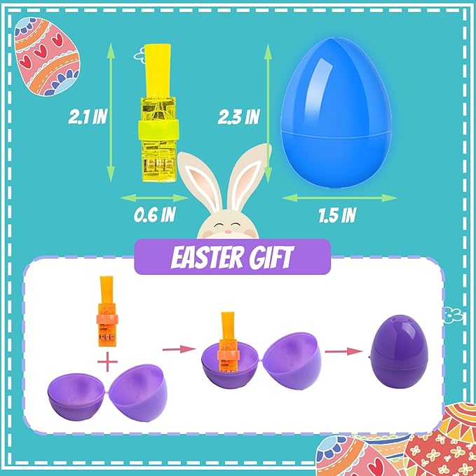30 Pack Easter Eggs Fillers with Finger Lights, Easter Toys Glow In The Dark Easter Basket Stuffers for Boys Girls, Non Candy Easter Gifts for Kids Party Favors Classroom Prize