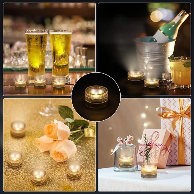 ALED LIGHT Submersible Led Lights with Remote,6 PCS Mini RGBW Pool Light,Waterproof Pond Tea Light,Underwater Lights,Suitable for Vases, Fish Tanks, Hot Tubs, Parties,Wedding,Halloween,Christmas Decor