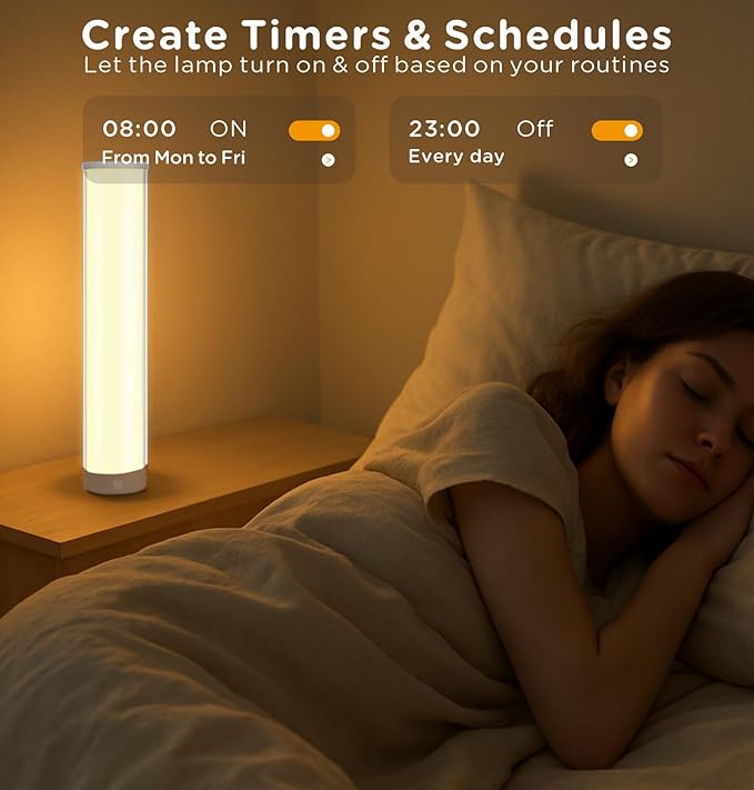 Rechargeable Table Lamp RGB+IC LED Cordless Table Light,12.59inch 1500LM Ambient Lighting APP & Remote Control, Desk Lamp Music Sync, Color Change Lamp for Bedside Bedroom, Home Decor