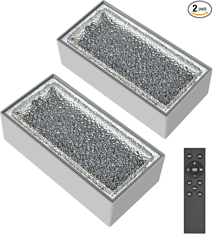 Drart Solar Paver Lights IP67 Waterproof Brick Pathway Light Outdoor, 4x8 Recessed Patio Landscape Lighting for Driveway, Garden, Lawn, Yard, Walkway, 2700K/4500K/6000K, 2 Pack