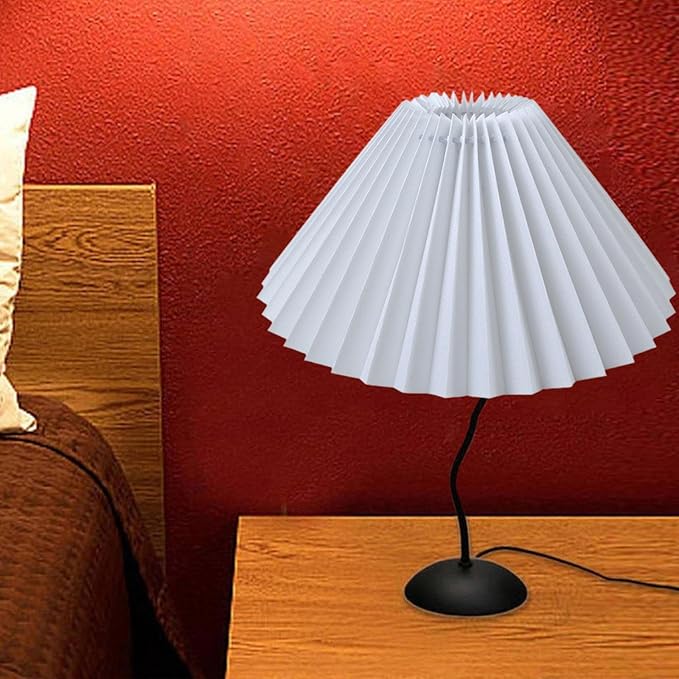 Pleated Table Lamp Shade E27 Base Fashion Light Cover Home Decor Chandelier Shade Replacement for Restaurant, White