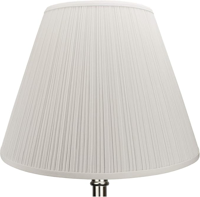 FenchelShades.com Lampshade 9" Top Diameter x 18" Bottom Diameter x 13" Slant Height with Washer (Spider) Attachment for Lamps with a Harp (Pleated Cream)