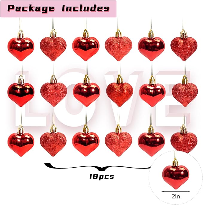 24" Valentine's LED Lighted Birch Tree with 18pcs Ornaments,Warm White LEDs Birch Tree Light Tabletop Artificial Tree 8 Lighting Modes USB or Batteries Operated with Timer for Valentine
