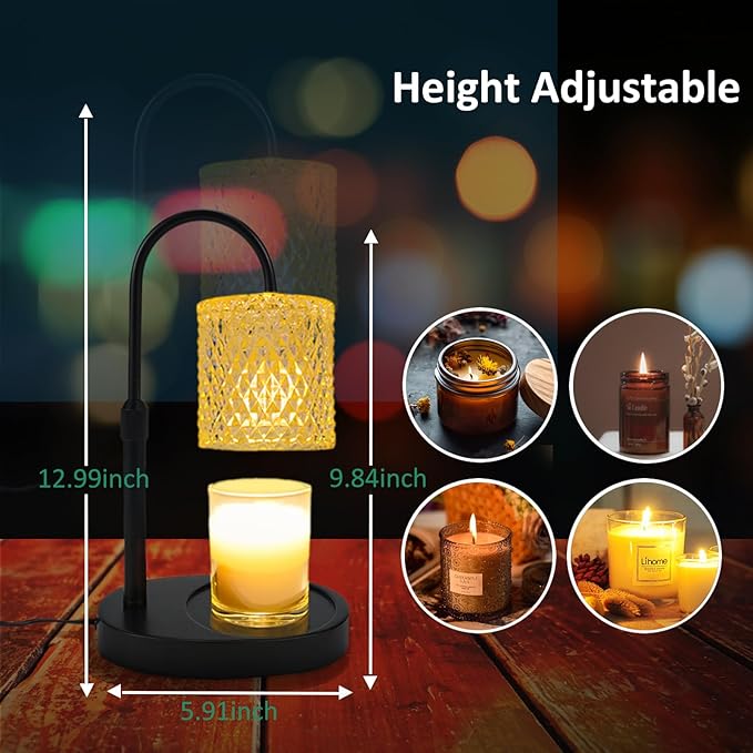 Candle Warmer Lamp with Timer Dimmable Height Adjustable, Birthday Gifts for Women Mom, House Warming Gifts New Home Decor, Candle Warmer for Jar Candles