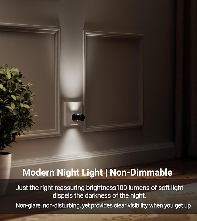 6 Pack LED Night Lights with Dusk to Dawn Sensor,5000K Daylight,Plug in Wall Night Lights for Kids, Kitchen, Hallway, Bathroom, Bedroom,Non-Dimmable