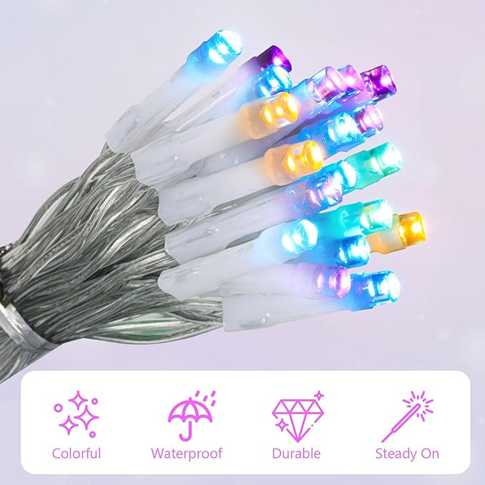 ANJAYLIA Easter String Lights Battery Operated, 9.8ft 20 LED Pastel Fairy Lights, Waterproof Small String Lights for Easter Crafts, Wreath, Table Centerpiece, Garland, Party Decor