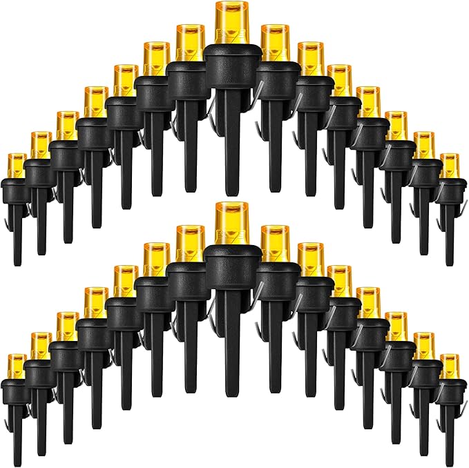 Honoson 180 Count 5 mm LED Halloween Replacement Bulbs Bulk Wide Angle Christmas Light Xmas Tree String Replacement Festival Light Decoration (Black Base with Orange Colors Bulb)