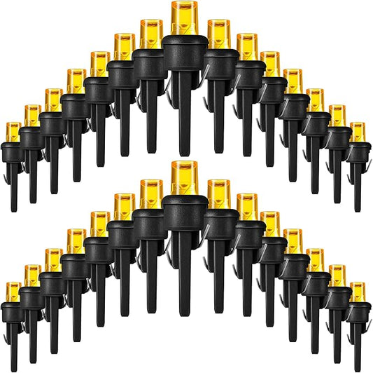Honoson 180 Count 5 mm LED Halloween Replacement Bulbs Bulk Wide Angle Christmas Light Xmas Tree String Replacement Festival Light Decoration (Black Base with Orange Colors Bulb)