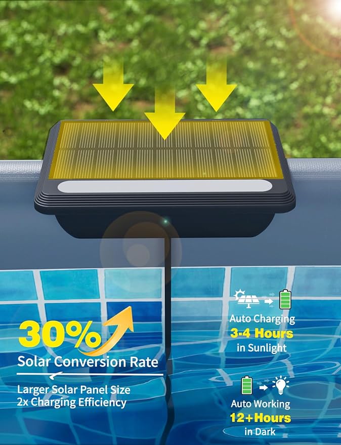 Solar Pool Lights, Solar Powered LED Lights with Remote IP68 Waterproof, Swimming Pool Lightsing,16 Colors Underwater Pool Light for Above Ground Inground Pool, Pond (Black,2 Pack)