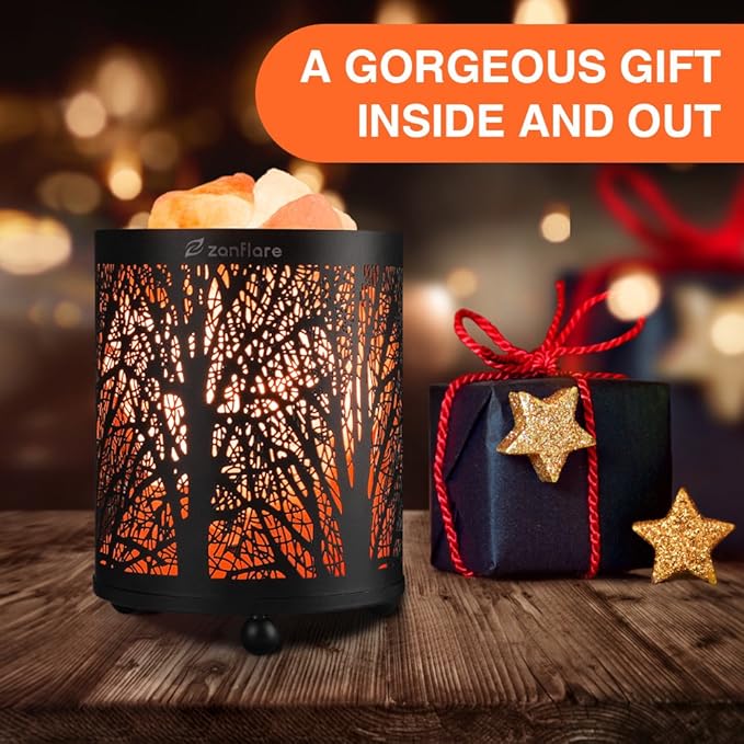 Zanflare Salt Lamp, Pink Salt Lamp, Salt Rock Lamp, Night Light in Fawn Design Metal Basket with Dimmer Switch, Himalayan Salt Lamp, House Warming, Wedding Gifts, Birthday Gifts for Women