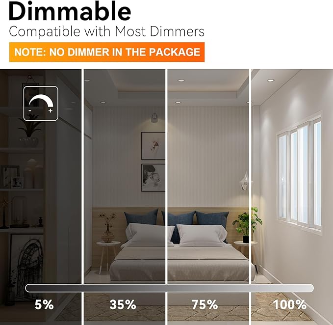 TJOY LED Flood Light Bulb, Recessed Ceiling Bulb, BR30, 65W Equivalent Efficient 9W, Dimmable, E26, Neutral White 4000K, 10 Year, 800 Lumens, 80CRI, 4 Pack LED Ceiling Light for Kitchen, Living Room