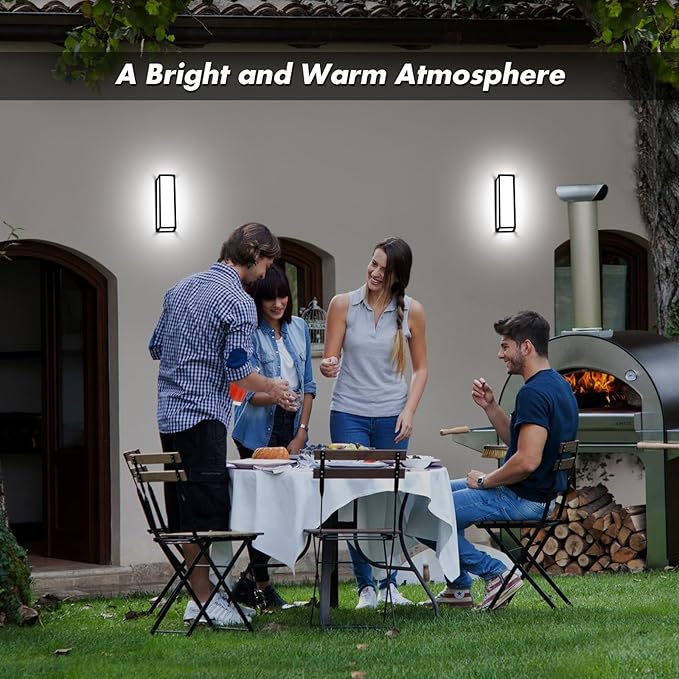 30Watt Modern Outdoor Wall Lights, 2000 Lumen IP65 Waterproof Exterior Porch Light, 6000K Daylight Anti-Rust Wall Mount Outdoor Flood Lighting for House, Front Porch, Patio, Garage