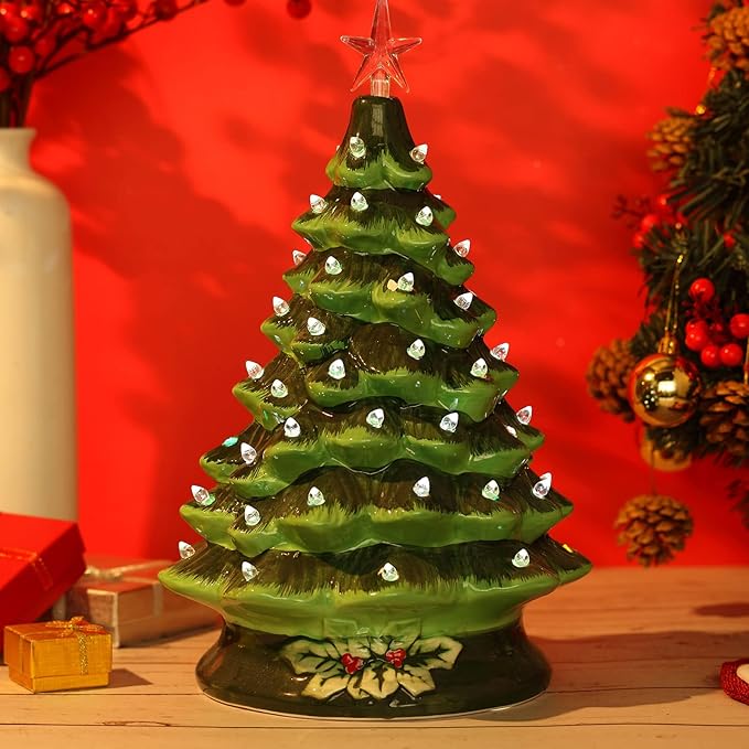 Boao 100 Pieces Ceramic Christmas Tree Bulbs and 5 Stars Replacement Plastic Bulbs for Ceramic Christmas Tree Decorations(3.8 mm Diameter,Transparent)