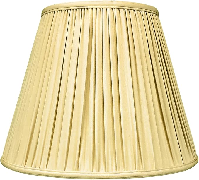 Royal Designs Deep Empire Gather Pleat Basic Lamp Shade, Antique Gold, 8 x 14 x 11