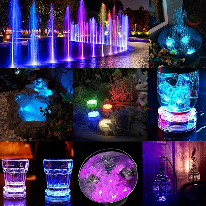 Submersible LED Lights with Remote, 16 Colors Changing Submersible Pool Lights for Above Ground Pools, Waterproof Led Puck Lights Tea Lights, Battery Operated Pond Lights for Vase Aquarium (16)
