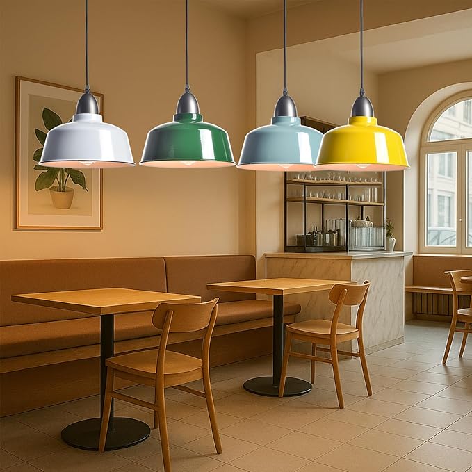 Modern Farmhouse Yellow Pendant Light Fixture Macarons Dome Kitchen Island Pendant Lights for Home Bar Countertop Canteen Dining Room Restaurant Bedroom Bathroom