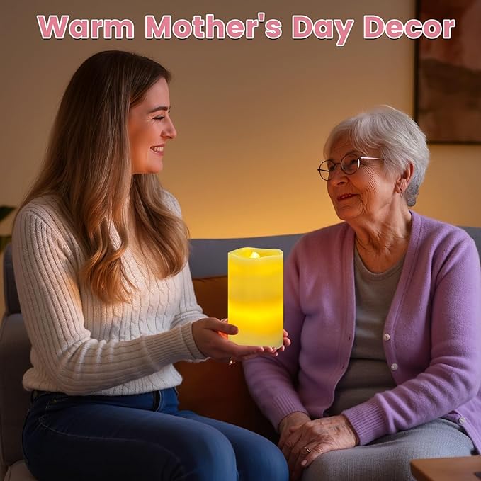 Flameless Candle Heart Projector Light,Valentines Day Decorations Candles Lamp with Romantic Heart Projector Lights, Battery Operated LED Candle with Remote&Timer for Girl Women Mom (Ivory - Heart)
