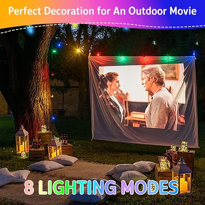 Easter Decorative Lights Outdoor Waterproof C7 50 LED Ultra Bright Strawberry Fairy String Lights 8 Modes Solar Light for Outside Garden Patio Wedding Party Christmas Decoration(Multicolor)