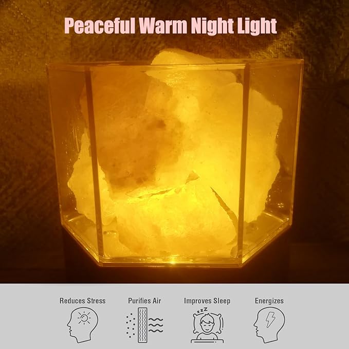 USB Himalayan Salt Rock Lamp with Color Changing, Natural Crystal Stone Aroma Diffuser Dimmable Night Light for Home Decor Zen Yoga Spa Meditation