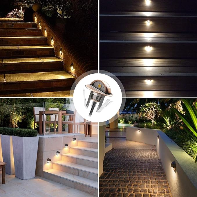 LED Stair Light Low Voltage Waterproof IP65 Outdoor F1.38 Wood Recessed LED Deck Lighting Yard Garden Patio Step Landscape Pathway Decor Lamp, Bronze (30pcs,Warm White)