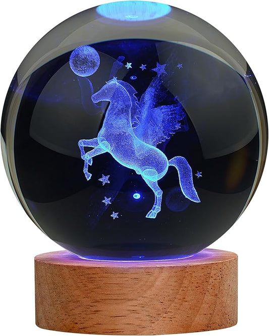 Large 3D Horse Lamp, Crystal Night Light 16 Color Changing with Remote Control for Bedroom Decor, Horse Figurines