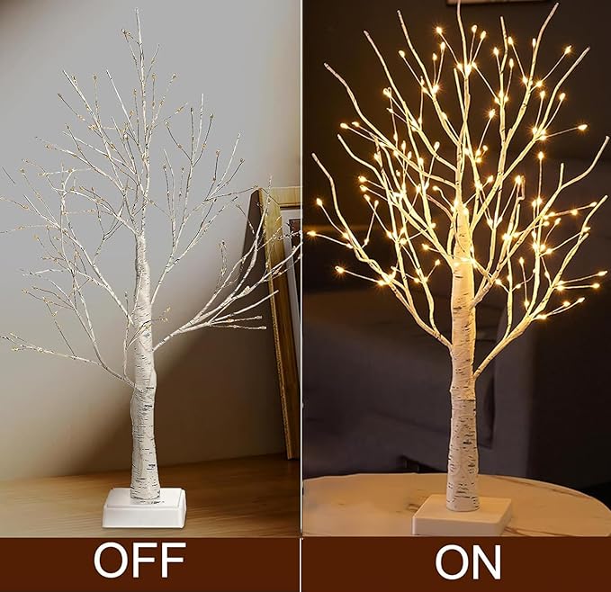 144 LED Birch Tree Lights,Tabletop Bonsai Fairy Light Spirit Tree,DIY Artificial Tree Lamp with Timer USB/Battery Powered for Bedroom Christmas Home, Wedding, Holiday Decor (Warm White)