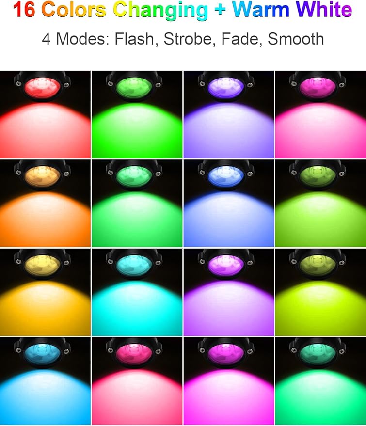 ZUCKEO LED Spot Lights Indoor RGBW Up Lights with Remote, 120V 10W Uplighting Indoor Spotlights Plug in, 4.92FT Code Accent Flood Light Christmas Color Changing Landscape Lighting with Switch (2Pack)