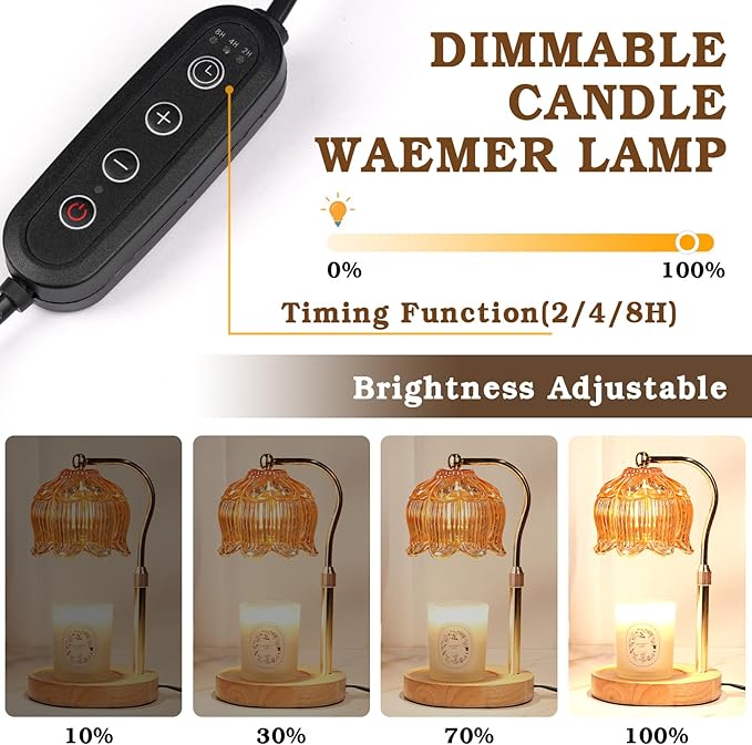 Candle Warmer Lamp for Yankee Jar Candles, Height Adjustable Candle Warming Lamp with Timer, Birthday Gifts for Women Her Wife, Mom Gifts, House Warming Gift New Home Decor