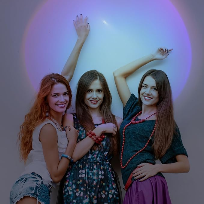 Alipis Sunset Light Projector: USB Powered Night Light - Decorative Sunset Lamp for Bedroom, Living Room, Ceiling, Car & Party Atmosphere Lighting