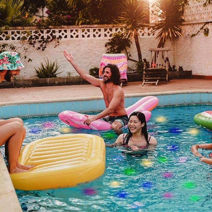 Swimming Pool Lights Floating Pool Lights LED 5 Modes RGB 7 Colours Changing Lights Underwater Waterproof Floating Lighting Flashing Fountain Accessories for Party or Pond Decor