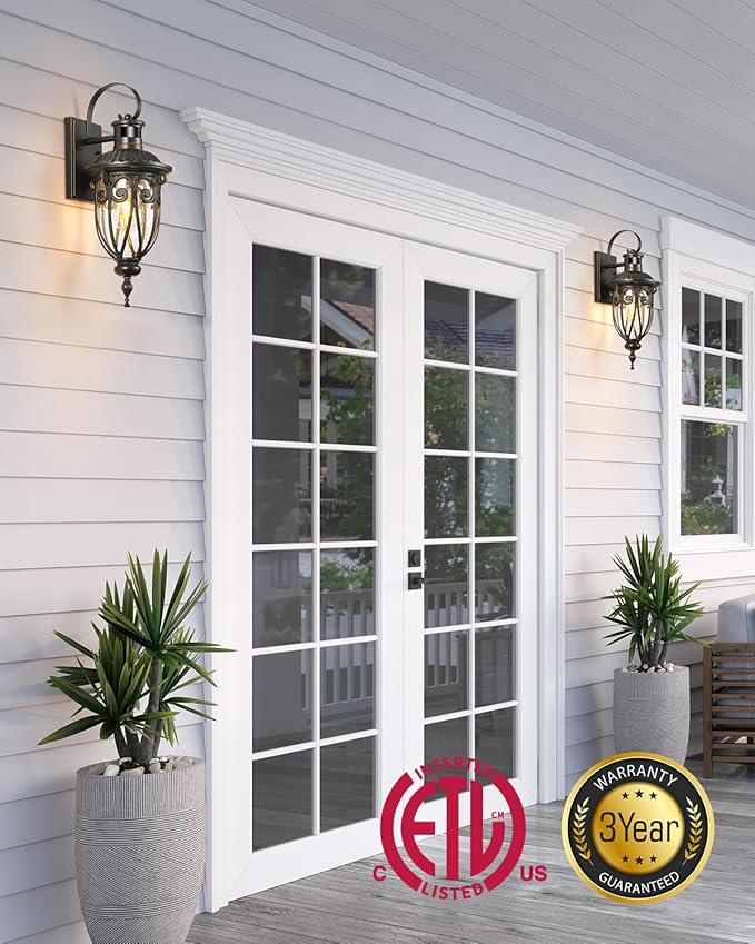 VIANIS Motion Sensor Outdoor Lights, Motion Lights for Outside Dusk to Dawn, Waterproof Porch Lights Outdoor, Oil Rubbed Bronze Exterior Lighting Fixtures for House, Porch, Garage, Doorway