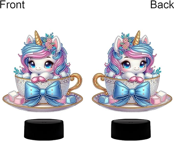 Lovely Unicorn Diamond Art Painting Night Light,Diamond Art Painting Kits Desktop Touch Lamp Ornaments for Tabletop Decor Diamond Art Accessories for Adult Beginner Bedrooms Living Room