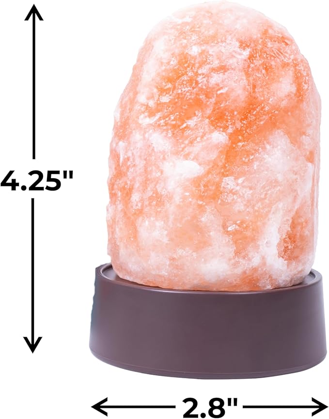 Fizz Creations Teeny Town Miniature Himalayan Salt Lamp – Battery-Operated LED Mood Light with Carry Case – Ideal for Desktops, Coffee Tables, and Small Spaces – Natural Orange Glow