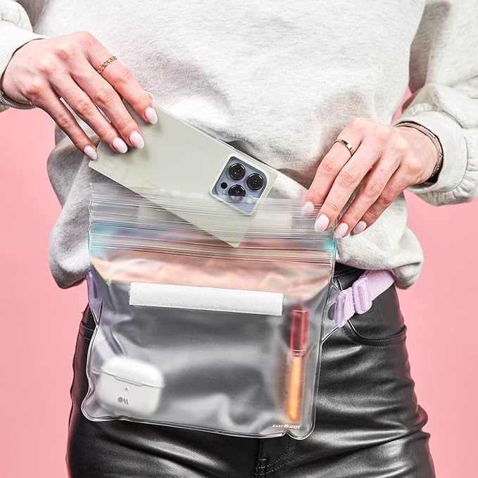 Case-Mate Soap Bubble IP68 Waterproof Phone Pouch/Case with Triple Seal Protection, Adjustable Strap - Waterproof Fanny Pack for iPhone 17 Pro Max/iPhone 16 Pro Max/15/14/S25/S24/Pixel 10 - Iridescent