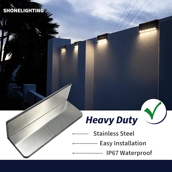 Solar Pool Lights, Poolside Lights for Inground Pool, Ultra-Thin 2-Way LEDs for Edge & Deck, Heavy Duty Stainless Steel Outdoor Waterproof for Swimming (Warm White, 2PK)