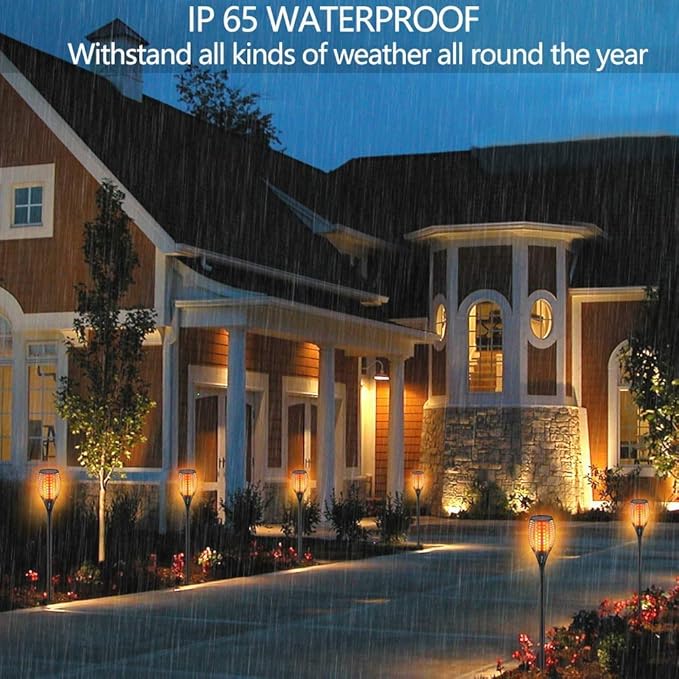 Aityvert Upgraded Larger Solar Torch Lights, Waterproof Outdoor Dancing Flames Light, Flickering Flames Garden Lights, Landscape Decoration Pathway Patio Lights 43" 96 LED (4 Pack)