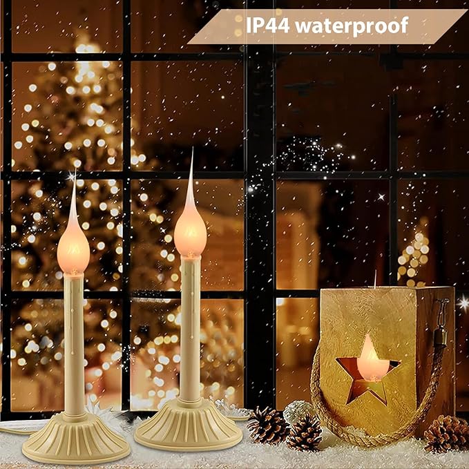 Christmas Lights Indoor 12 Pack C7 Silicone Dipped Candle Light Bulbs, Clear Silicone Decorative Light Replacement Bulbs for Electric Candle Lamps and Chandelier, E12 Candelabra Base, 5Watt, 120 Volt