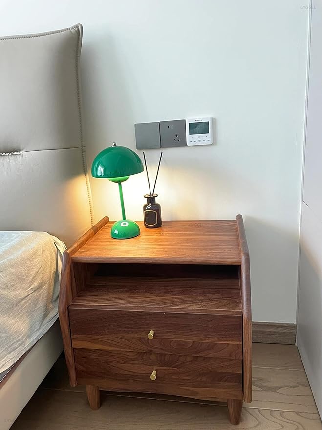 Modern Flower Bud Lamp 12" Cordless Touch Lamp Dimmable 2600mAh Rechargeable Desk Lamp Nordic Minimalist Mushroom Lamp Nightstand Bedside Lamp for Bedroom Living Room(Signal Green) No Reading Light ﻿