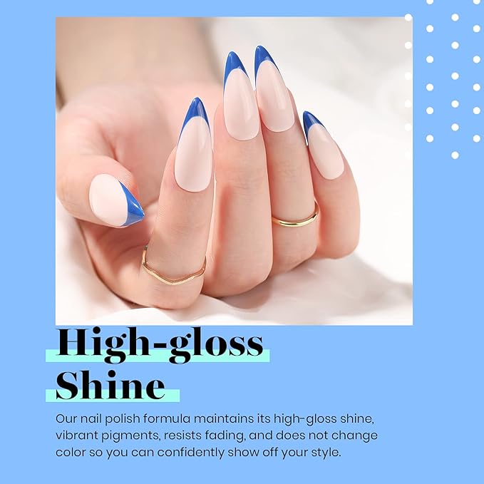 Beetles Blue Gel Nail Polish, 1 Pcs 15ml Cobalt Blue Color All Season Gel Polish Nail Art Manicure Salon Soak Off DIY Nail Uv Design at Home Gift for Women